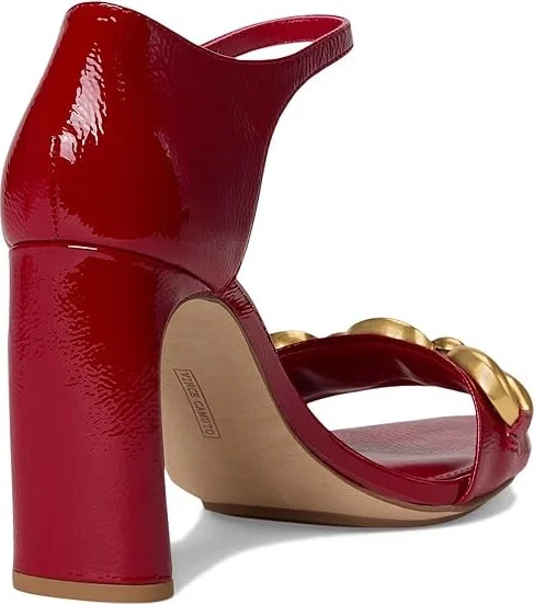 Vince Camuto Aurelia Chain Link High Heel Sandals Women's Dress Sandals Flame : 5.5 M, Leather - Image 4