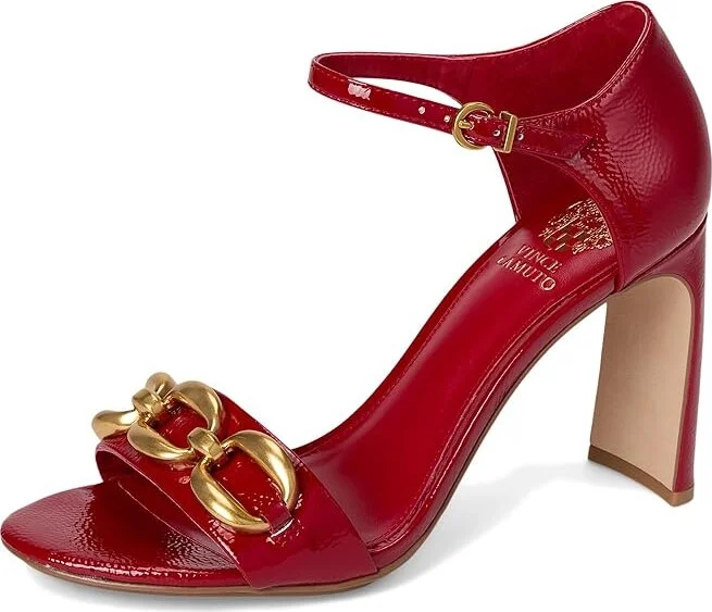 Vince Camuto Aurelia Chain Link High Heel Sandals Women's Dress Sandals Flame : 5.5 M, Leather - Image 5