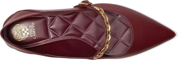 Vince Camuto Aylin Chain-Link Ballet Flat Women's Flat Shoes Chianti : 7.5 M, Leather - Image 2