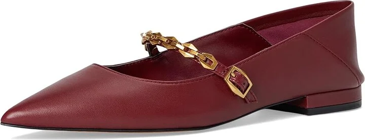 Vince Camuto Aylin Chain-Link Ballet Flat Women's Flat Shoes Chianti : 7.5 M, Leather - Image 5