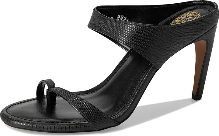 Vince Camuto Brisa Toe Loop High Heel Mule Sandals Women's Sandals Black : 8.5 M, Leather - Image 5