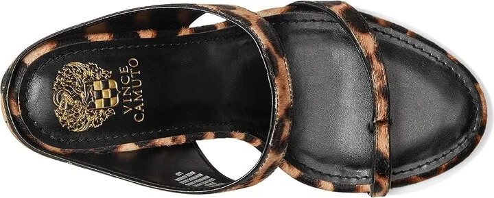 Vince Camuto Brisa Toe Loop High Heel Mule Sandals Women's Sandals Tan Multi/Black : 5.5 M, Leather - Image 2