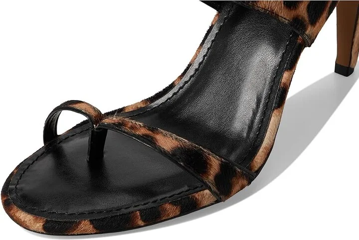 Vince Camuto Brisa Toe Loop High Heel Mule Sandals Women's Sandals Tan Multi/Black : 5.5 M, Leather - Image 7