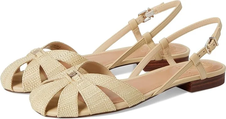 Vince Camuto Cacey Fisherman Flat Sandals Women's Sandals Light Straw/Ecru : 9.5 M, Leather