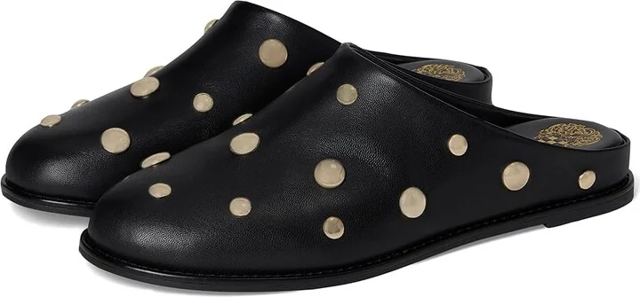 Vince Camuto Cassius Studded Flat Mule Women's Flat Shoes Black : 8 M, Leather