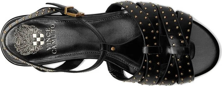 Vince Camuto Chaya Studded Gladiator Flat Sandals Women's Sandals Black : 7 M, Leather - Image 2
