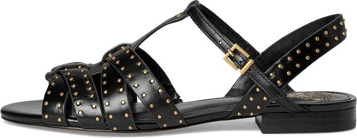 Vince Camuto Chaya Studded Gladiator Flat Sandals Women's Sandals Black : 7 M, Leather - Image 6