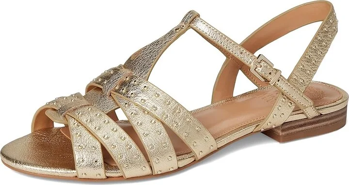 Vince Camuto Chaya Studded Gladiator Flat Sandals Women's Sandals Black : 7 M, Leather - Image 11