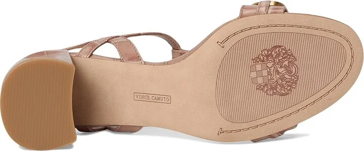 Vince Camuto Chirie Chain Link Block Heel Sandals Women's Dress Sandals Chai Latte : 7 M, Leather - Image 3