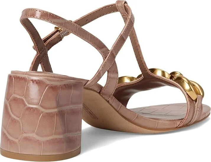 Vince Camuto Chirie Chain Link Block Heel Sandals Women's Dress Sandals Chai Latte : 7 M, Leather - Image 4