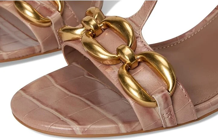 Vince Camuto Chirie Chain Link Block Heel Sandals Women's Dress Sandals Chai Latte : 7 M, Leather - Image 7