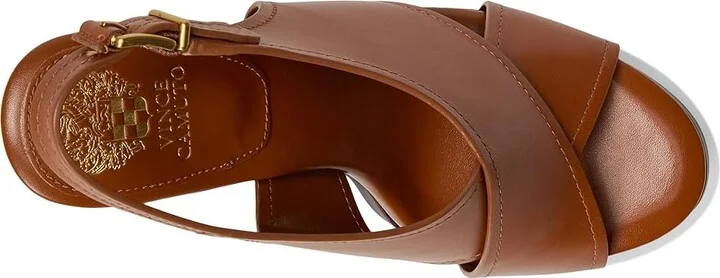 Vince Camuto Chlea Criss Cross High Heel Platform Sandal Women's Sandals Caramello : 10 M, Leather/Rubber - Image 2