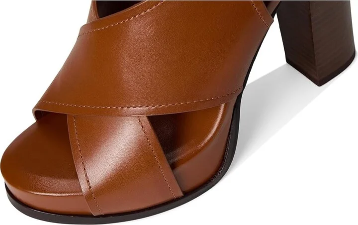 Vince Camuto Chlea Criss Cross High Heel Platform Sandal Women's Sandals Caramello : 10 M, Leather/Rubber - Image 7