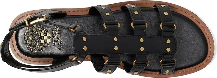 Vince Camuto Claira Gladiator Flat Sandals Women's Sandals Black : 7 M, Leather - Image 2