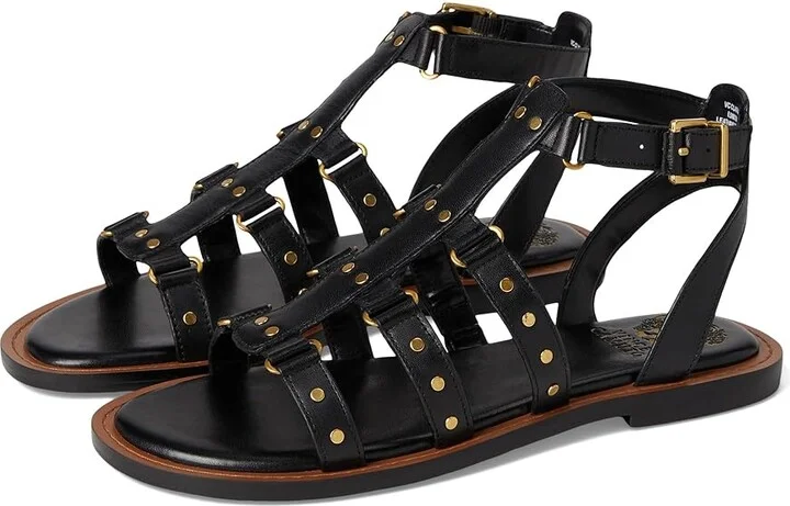 Vince Camuto Claira Gladiator Flat Sandals Women's Sandals Black : 7 M, Leather