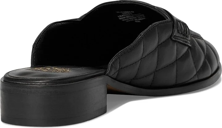 Vince Camuto Cobby Quilted Slip-On Mule Women's Dress Flat Shoes Bianco/Black : 9.5 M, Leather - Image 10