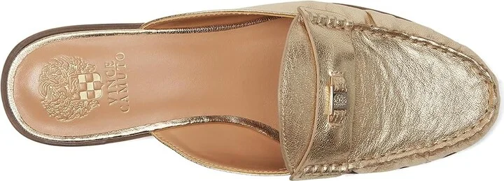 Vince Camuto Cobby Slip-On Mule Women's Flat Shoes Egyptian Gold : 8.5 M, Leather - Image 2