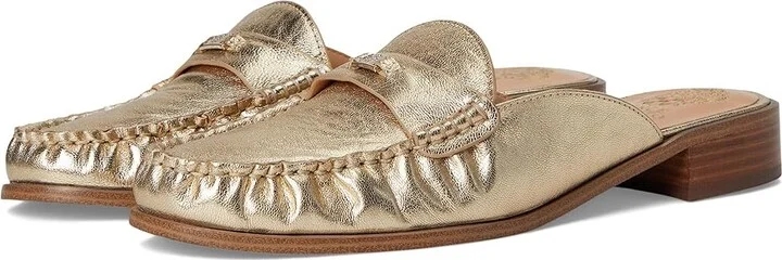 Vince Camuto Cobby Slip-On Mule Women's Flat Shoes Egyptian Gold : 8.5 M, Leather