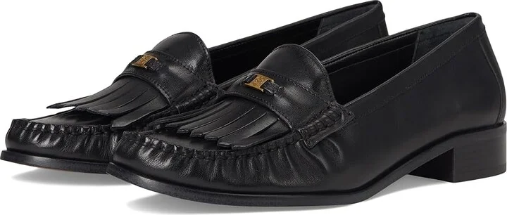 Vince Camuto Cosette Penny Loafers Women's Flat Shoes Black : 9.5 M, Leather
