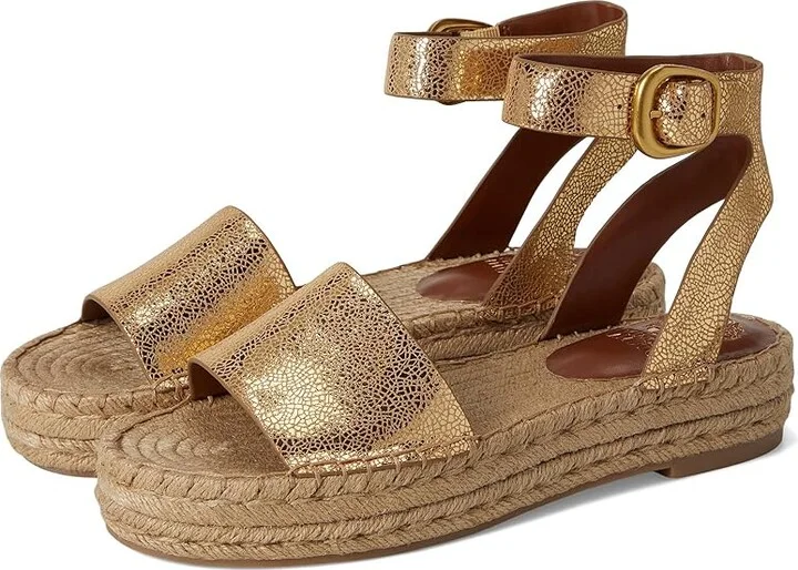 Vince Camuto Darna Espadrille Platform Sandals Women's Sandals Neutral Gold : 8.5 M, Leather