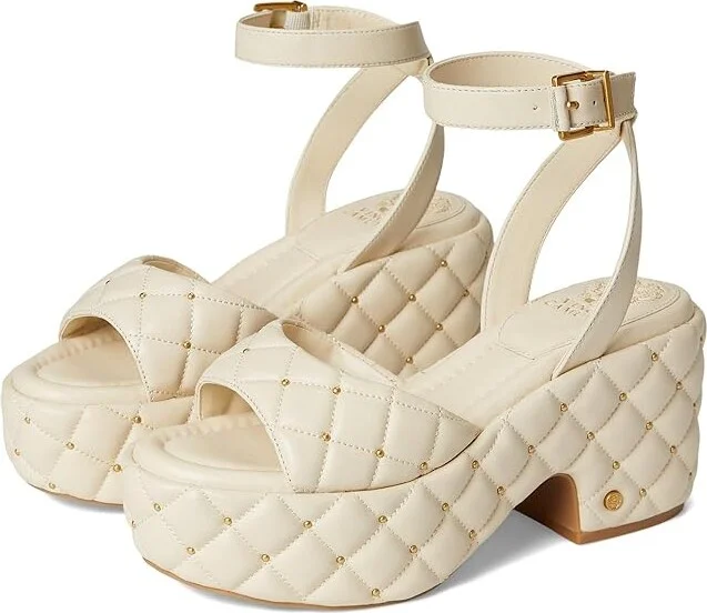 Vince Camuto Ellah Chunky Platform Sandals Women's Sandals Panna Creme : 9.5 M, Leather