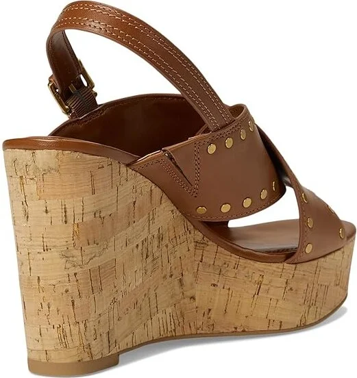 Vince Camuto Ellna Cross-band Wedge Sandals Women's Sandals Caramello : 11 M, Leather - Image 4