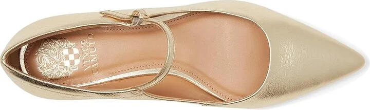 Vince Camuto Eloise Mary Jane Flat Women's Flat Shoes Egyptian Gold : 7 M, Leather/Polyester/Rubber - Image 2