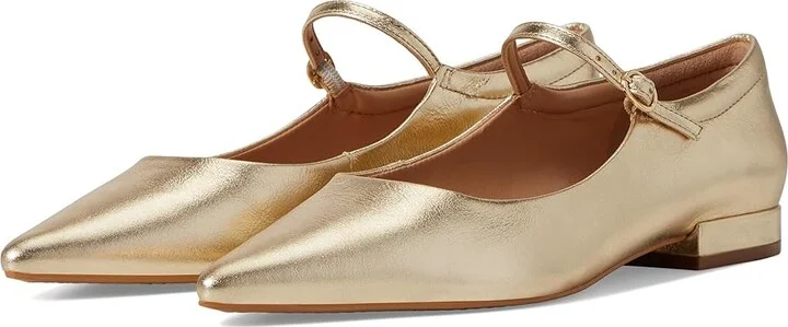 Vince Camuto Eloise Mary Jane Flat Women's Flat Shoes Egyptian Gold : 7 M, Leather/Polyester/Rubber