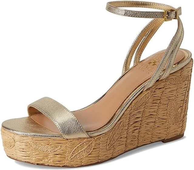 Vince Camuto Emrey Ankle Strap Wedge Sandals Women's Sandals Egyptian Gold : 9 M, Leather - Image 5