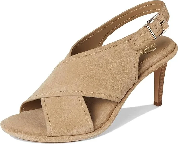 Vince Camuto Famla Cross-band High Heel Sandals Women's Sandals Tortilla : 8 M, Leather - Image 5