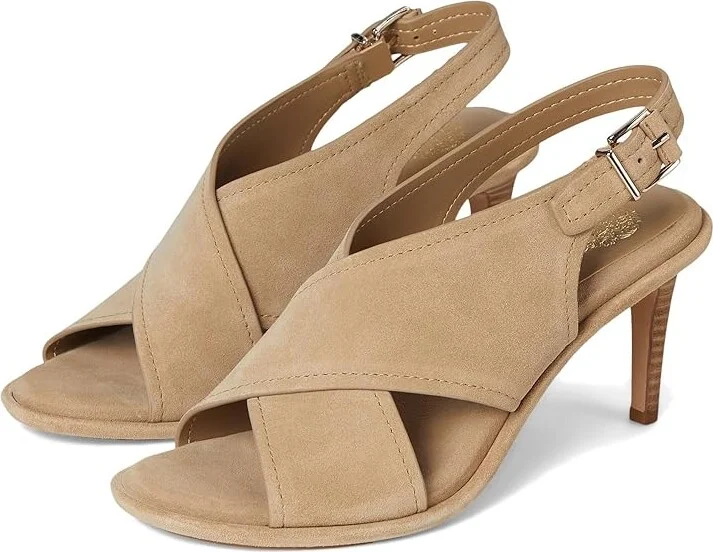Vince Camuto Famla Cross-band High Heel Sandals Women's Sandals Tortilla : 8 M, Leather