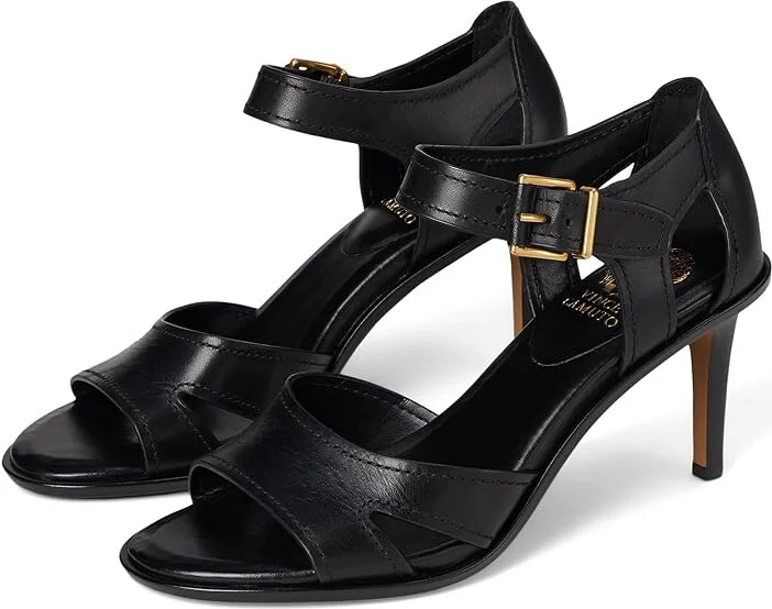 Vince Camuto Faraz Cutout High Heel Sandal Women's Sandals Black : 7 M, Leather