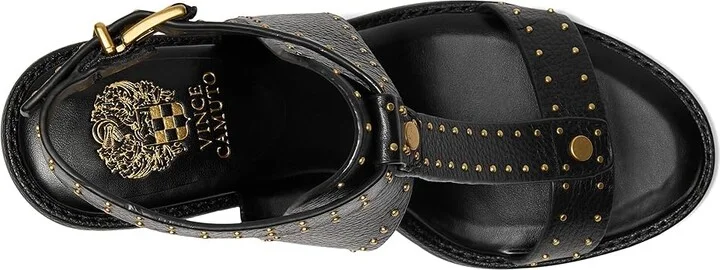 Vince Camuto Faunie Studded Cone Heel Sandals Women's Dress Sandals Black : 10 M, Leather - Image 2