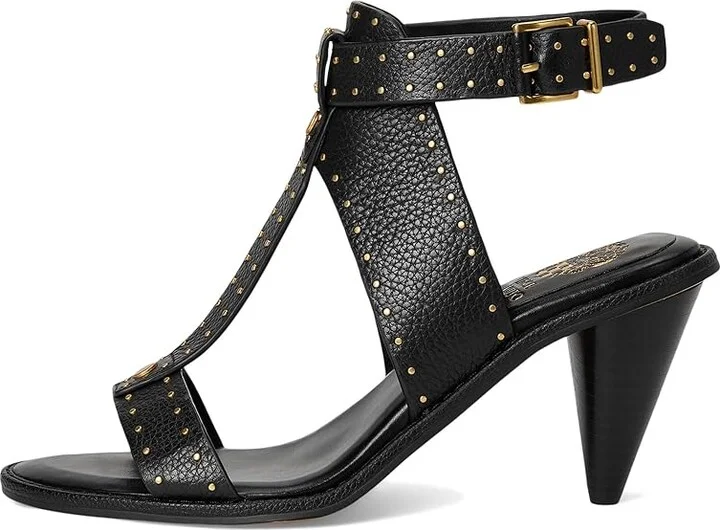 Vince Camuto Faunie Studded Cone Heel Sandals Women's Dress Sandals Black : 10 M, Leather - Image 6