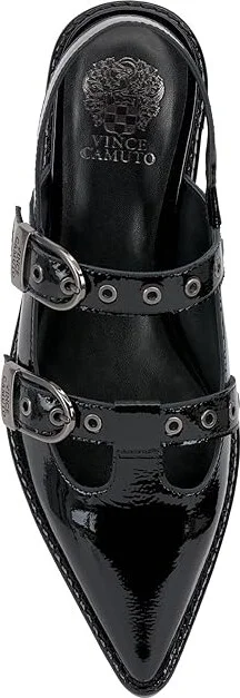 Vince Camuto Faye Women's Flat Shoes Black : 9 M, Leather/Polyester/Rubber - Image 2