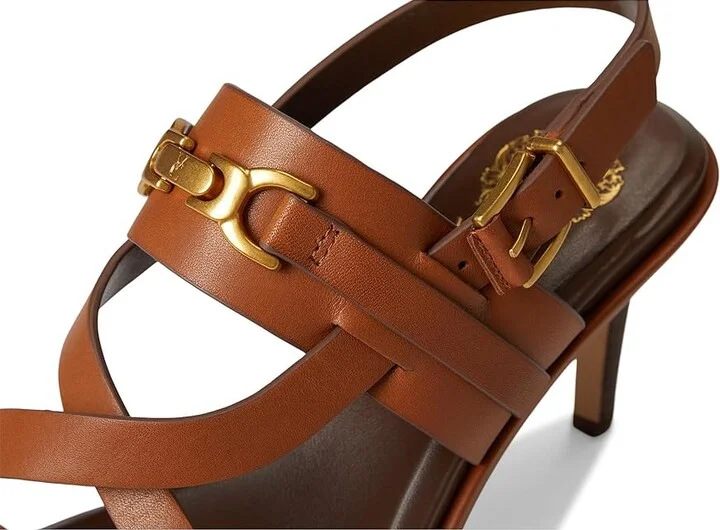 Vince Camuto Frena Banded Buckle High Heel Sandals Women's Sandals Caramello : 7.5 M, Leather - Image 7