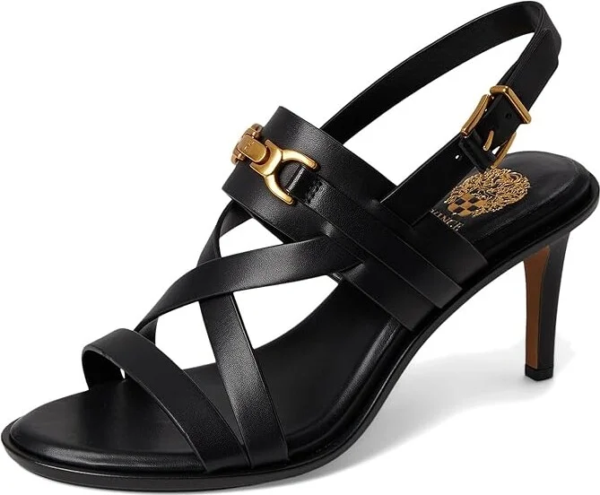 Vince Camuto Frena Banded Buckle High Heel Sandals Women's Sandals Caramello : 7.5 M, Leather - Image 11