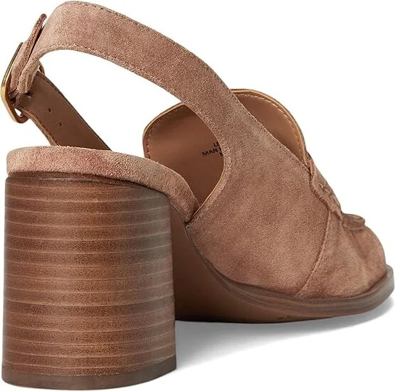Vince Camuto Gemma High Heel Slingback Loafer High Women's Heels Spiced Almond : 11 M, Suede - Image 4