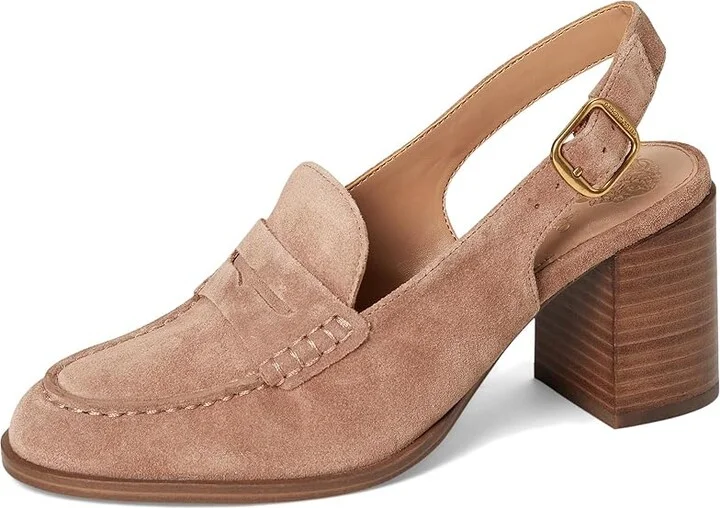 Vince Camuto Gemma High Heel Slingback Loafer High Women's Heels Spiced Almond : 11 M, Suede - Image 5