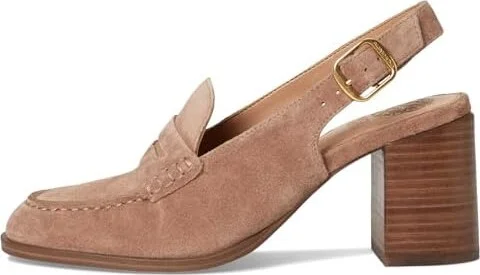 Vince Camuto Gemma High Heel Slingback Loafer High Women's Heels Spiced Almond : 11 M, Suede - Image 6