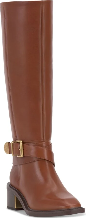 Vince Camuto Gini Extra Wide-Calf Buckled Knee-High Riding Boots