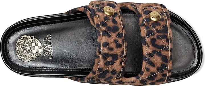 Vince Camuto Graysin Quilted Double Band Slide Sandals Women's Sandals Camel : 7.5 M, Leather - Image 2