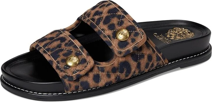 Vince Camuto Graysin Quilted Double Band Slide Sandals Women's Sandals Camel : 7.5 M, Leather - Image 5