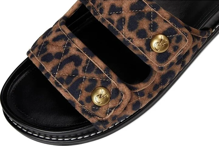 Vince Camuto Graysin Quilted Double Band Slide Sandals Women's Sandals Camel : 7.5 M, Leather - Image 7