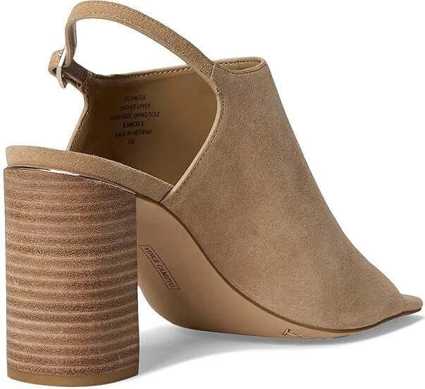 Vince Camuto Haliza Peep Toe Block Heel Sandal Women's Sandals Tortilla : 8 M, Leather - Image 4