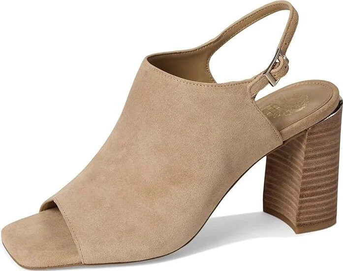 Vince Camuto Haliza Peep Toe Block Heel Sandal Women's Sandals Tortilla : 8 M, Leather - Image 5
