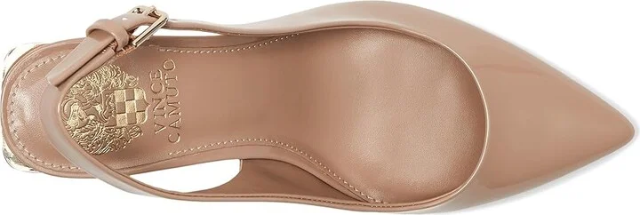 Vince Camuto Hamden Buckle Slingback Pump High Women's Heels Chai Latte : 8.5 M, Leather/Rubber - Image 2