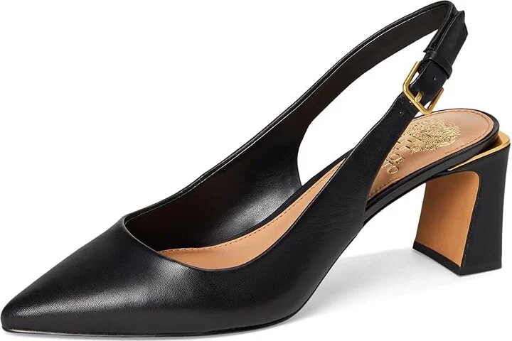 Vince Camuto Hamden Buckle Slingback Pump High Women's Heels Chai Latte : 8.5 M, Leather/Rubber - Image 11