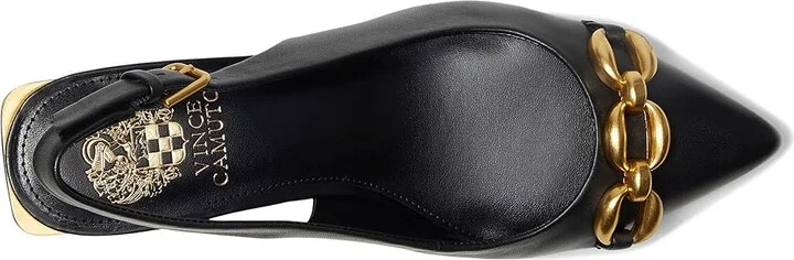 Vince Camuto Hamden Chain Link Slingback Pumps Women's Shoes Black : 10 M, Leather - Image 2