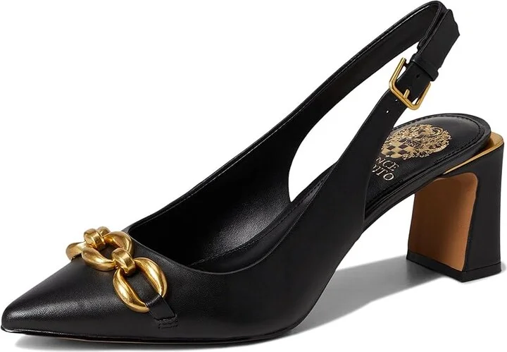Vince Camuto Hamden Chain Link Slingback Pumps Women's Shoes Black : 10 M, Leather - Image 5